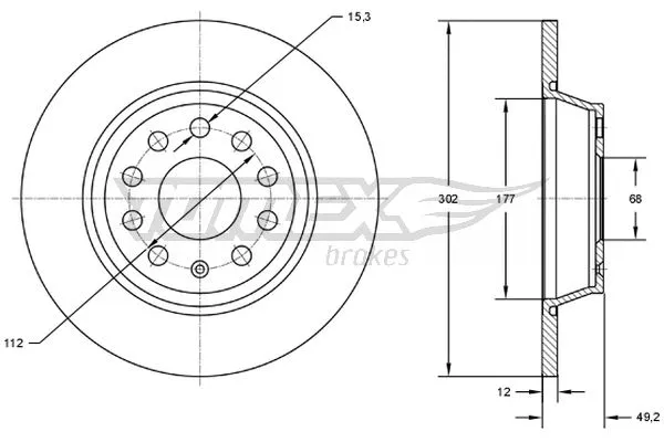 Stabdžių diskas TOMEX Brakes TX 72-92