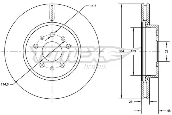 Stabdžių diskas TOMEX Brakes TX 72-93