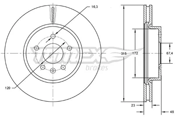 Stabdžių diskas TOMEX Brakes TX 72-97