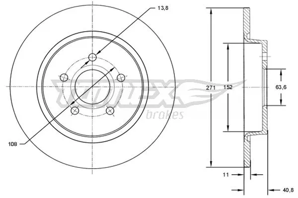 Stabdžių diskas TOMEX Brakes TX 72-98