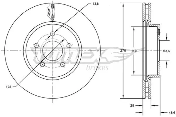 Stabdžių diskas TOMEX Brakes TX 73-02