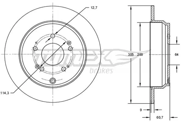 Stabdžių diskas TOMEX Brakes TX 73-04