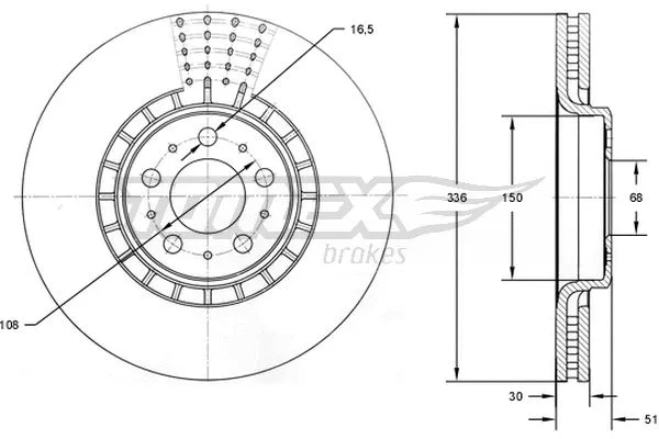 Stabdžių diskas TOMEX Brakes TX 73-09