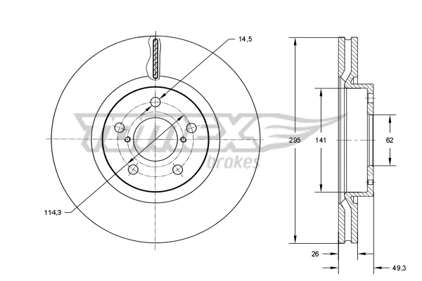 Stabdžių diskas TOMEX Brakes TX 73-23