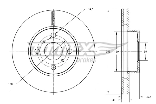 Stabdžių diskas TOMEX Brakes TX 73-26
