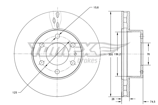 Stabdžių diskas TOMEX Brakes TX 73-39