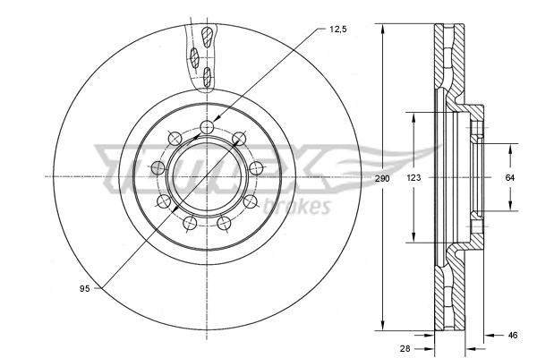 Stabdžių diskas TOMEX Brakes TX 73-40
