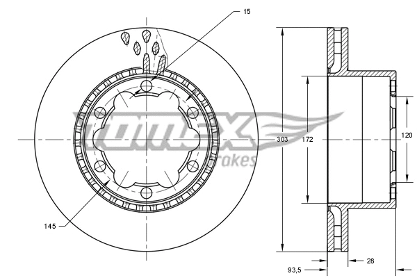 Stabdžių diskas TOMEX Brakes TX 73-44