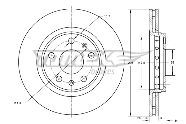 Stabdžių diskas TOMEX Brakes TX 73-45