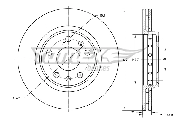 Stabdžių diskas TOMEX Brakes TX 73-53