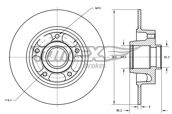 Stabdžių diskas TOMEX Brakes TX 73-561