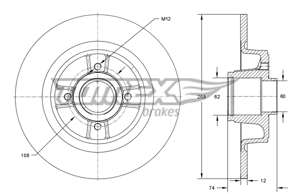 Stabdžių diskas TOMEX Brakes TX 73-581