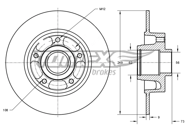 Stabdžių diskas TOMEX Brakes TX 73-611