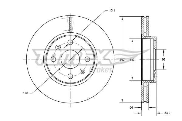 Stabdžių diskas TOMEX Brakes TX 73-62