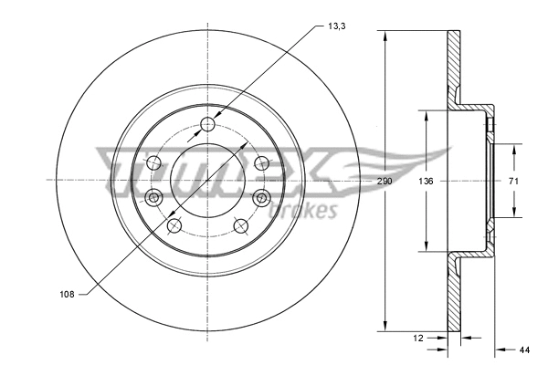 Stabdžių diskas TOMEX Brakes TX 73-68