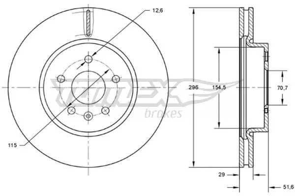 Stabdžių diskas TOMEX Brakes TX 73-69