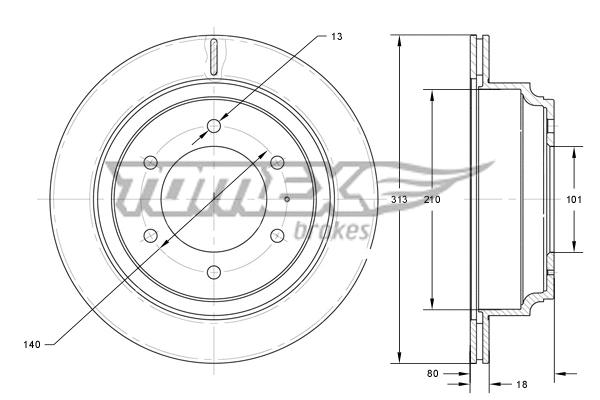 Stabdžių diskas TOMEX Brakes TX 73-70