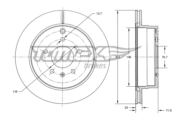 Stabdžių diskas TOMEX Brakes TX 73-71