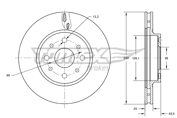 Stabdžių diskas TOMEX Brakes TX 73-73