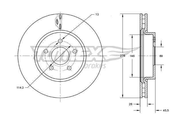 Stabdžių diskas TOMEX Brakes TX 73-85