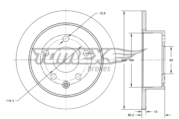 Stabdžių diskas TOMEX Brakes TX 73-86