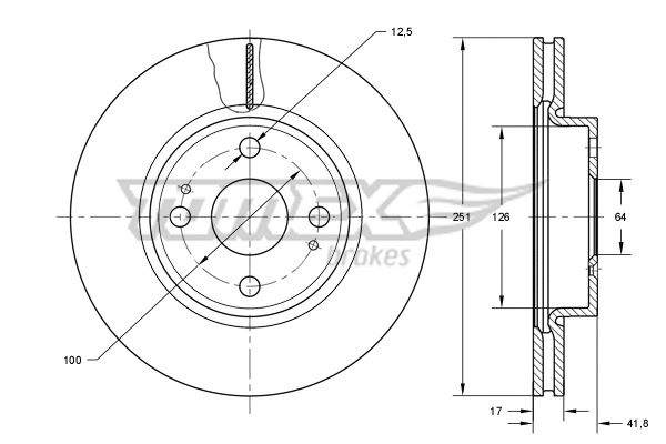 Stabdžių diskas TOMEX Brakes TX 73-87