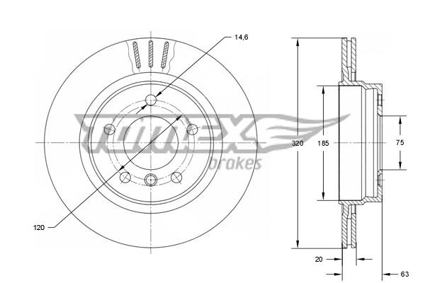 Stabdžių diskas TOMEX Brakes TX 73-96