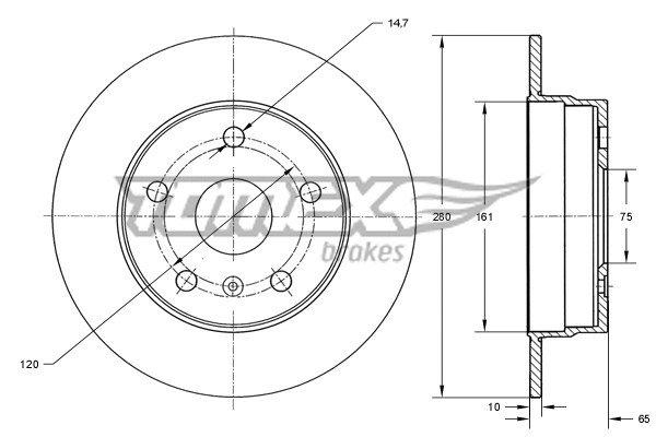 Stabdžių diskas TOMEX Brakes TX 74-00