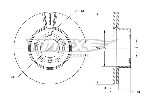 Stabdžių diskas TOMEX Brakes TX 74-02