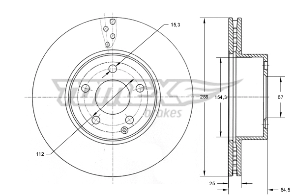 Stabdžių diskas TOMEX Brakes TX 74-03