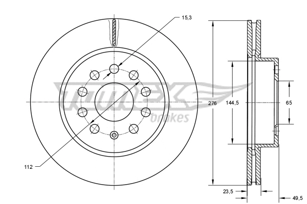 Stabdžių diskas TOMEX Brakes TX 74-10