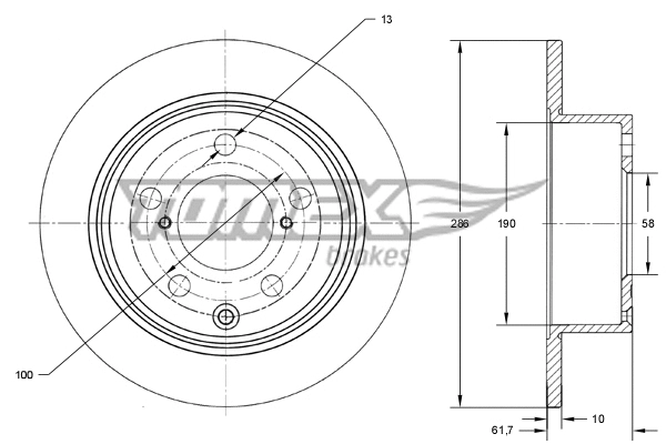 Stabdžių diskas TOMEX Brakes TX 74-15