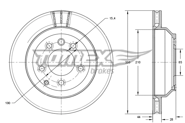 Stabdžių diskas TOMEX Brakes TX 74-16