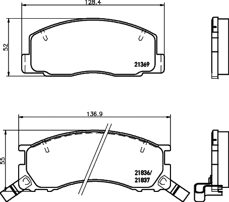 Diskinių stabdžių trinkelių rinkinys HELLA PAGID 8DB 355 006-451