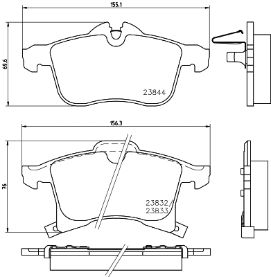 Diskinių stabdžių trinkelių rinkinys HELLA PAGID 8DB 355 009-221