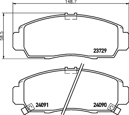 Diskinių stabdžių trinkelių rinkinys HELLA PAGID 8DB 355 009-771