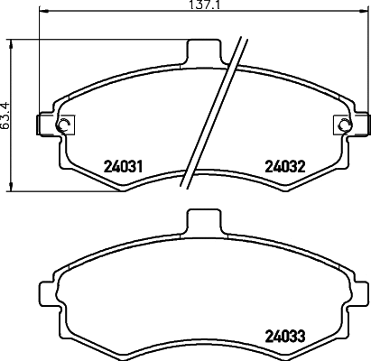 Diskinių stabdžių trinkelių rinkinys HELLA PAGID 8DB 355 010-481