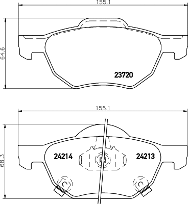 Diskinių stabdžių trinkelių rinkinys HELLA PAGID 8DB 355 010-831