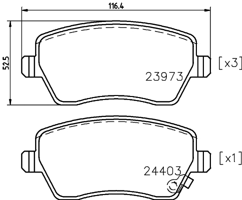 Diskinių stabdžių trinkelių rinkinys HELLA PAGID 8DB 355 012-301