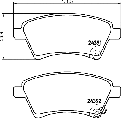 Diskinių stabdžių trinkelių rinkinys HELLA PAGID 8DB 355 012-511
