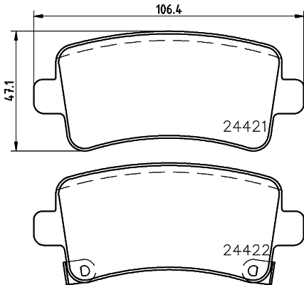 Diskinių stabdžių trinkelių rinkinys HELLA PAGID 8DB 355 012-991