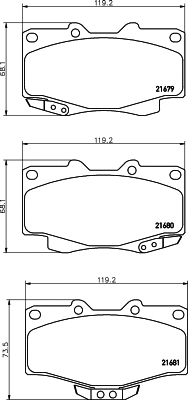 Diskinių stabdžių trinkelių rinkinys HELLA PAGID 8DB 355 016-401