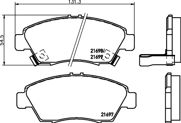 Diskinių stabdžių trinkelių rinkinys HELLA PAGID 8DB 355 016-521