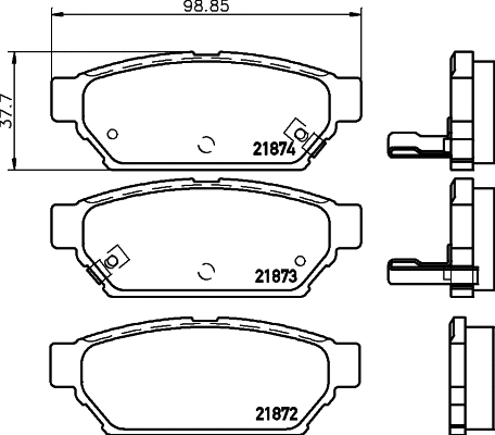 Diskinių stabdžių trinkelių rinkinys HELLA PAGID 8DB 355 016-701