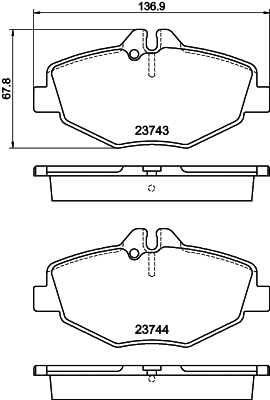 Diskinių stabdžių trinkelių rinkinys HELLA PAGID 8DB 355 018-731