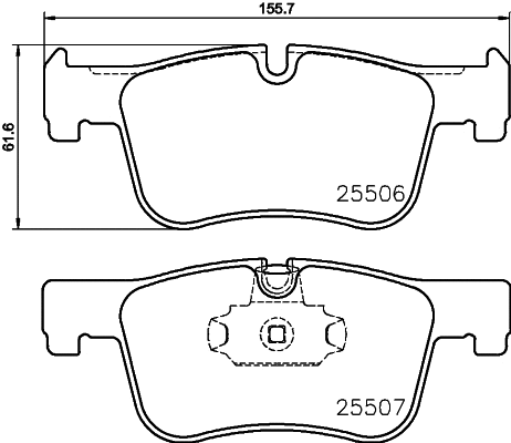Diskinių stabdžių trinkelių rinkinys HELLA PAGID 8DB 355 019-771