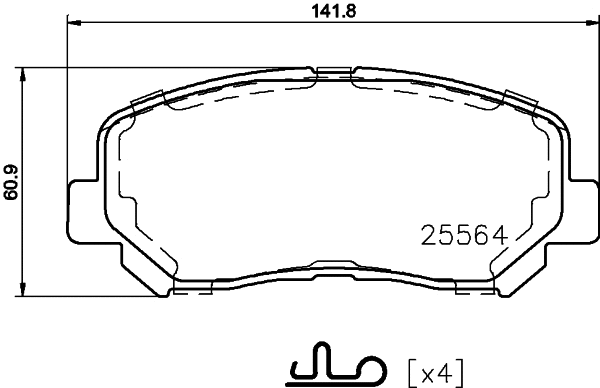 Diskinių stabdžių trinkelių rinkinys HELLA PAGID 8DB 355 021-981