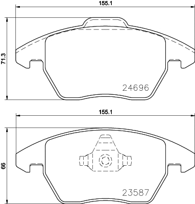 Diskinių stabdžių trinkelių rinkinys HELLA PAGID 8DB 355 023-151