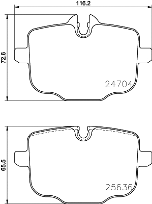 Diskinių stabdžių trinkelių rinkinys HELLA PAGID 8DB 355 024-921