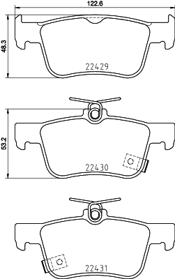 Diskinių stabdžių trinkelių rinkinys HELLA PAGID 8DB 355 025-251